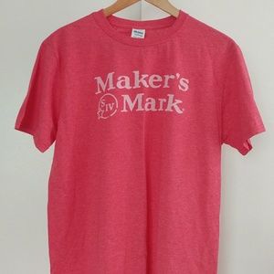 MAKER'S MARK Distressed Softstyle Red T-Shirt NEW!